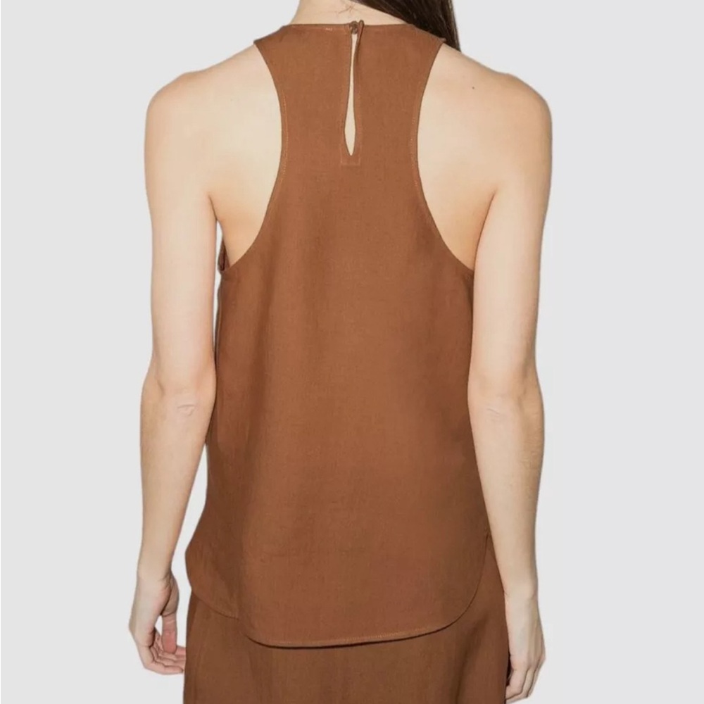 Three Graces London Linen Tank Top Rust Brown size 8 100% linen - Picture 2 of 9